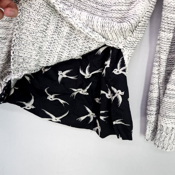 Anthropologie Field Flower Cardigan Sweater Size Large Button UP Double Hem Gray - Picture 10 of 13